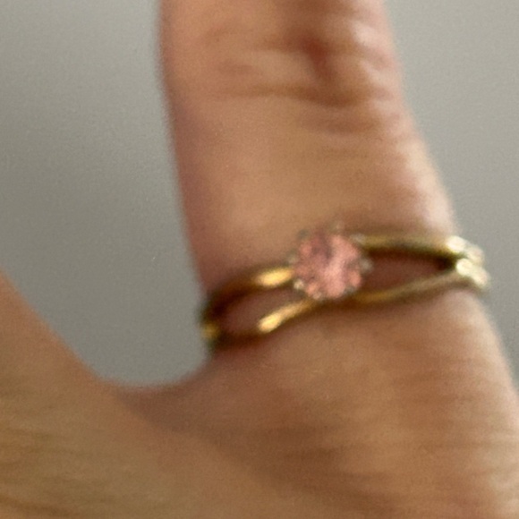 4/$50 tiny kid Elegant Pink Stone Gold Ring size 4 1/2 😌 - Picture 4 of 8